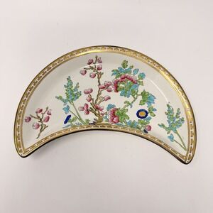 Vintage India Tree Medina Shape 8" Crescent Dish English Transferware